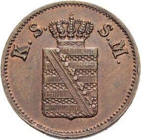 Аверс монеты - 1 пфенниг 1850 года F - цена  монеты - Саксония-Альбертина, Фридрих Август II