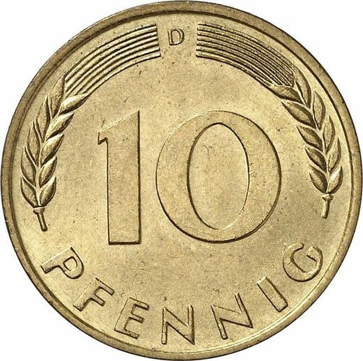 Аверс монеты - 10 пфеннигов 1969 года D - цена  монеты - Германия, ФРГ