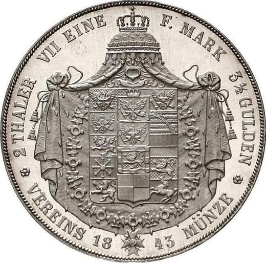 Reverso 2 táleros 1843 A - valor de la moneda de plata - Prusia, Federico Guillermo IV