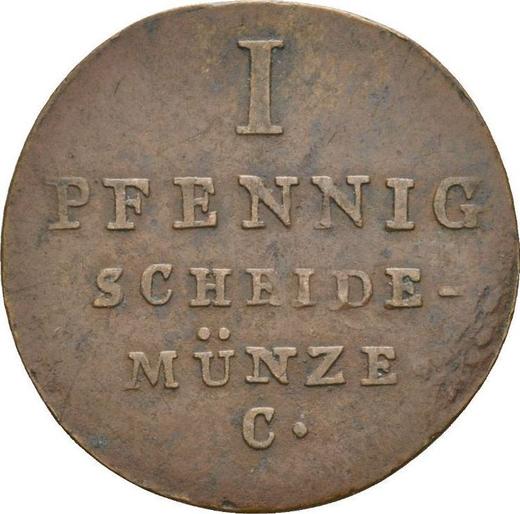 Реверс монеты - 1 пфенниг 1823 года C - цена  монеты - Ганновер, Георг IV