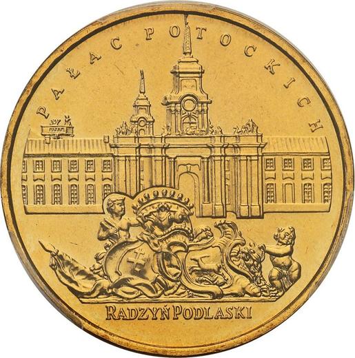 Reverso 2 eslotis 1999 MW RK "Palacio de Potocki en Radzyn Podlaski" - valor de la moneda  - Polonia, República moderna