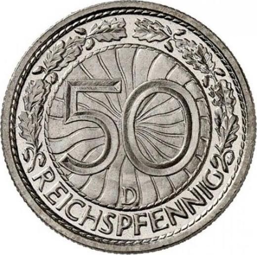 Reverso 50 Reichspfennigs 1930 D - valor de la moneda  - Alemania, República de Weimar