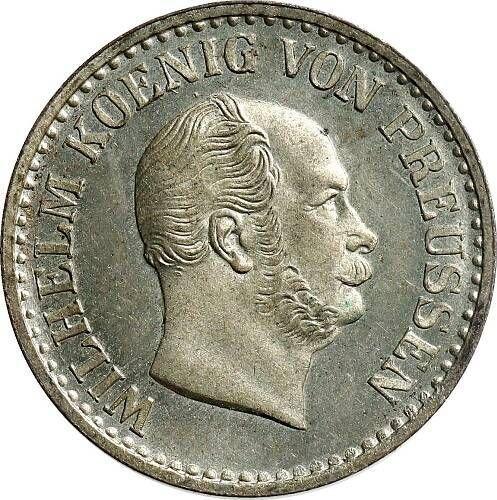 Аверс монеты - 1 серебряный грош 1868 года B - цена серебряной монеты - Пруссия, Вильгельм I
