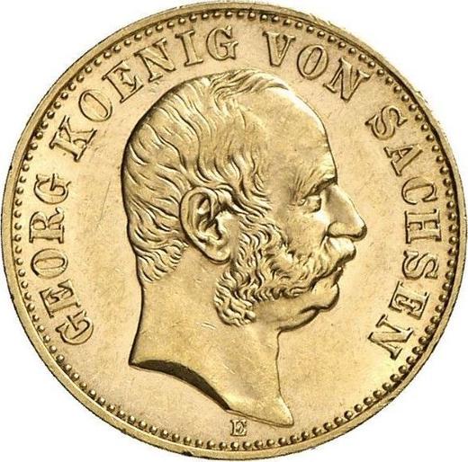 Anverso 10 marcos 1904 E "Sajonia" - valor de la moneda de oro - Alemania, Imperio alemán