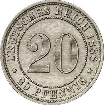 Anverso 20 Pfennige 1888 G "Tipo 1887-1888" - valor de la moneda  - Alemania, Imperio alemán