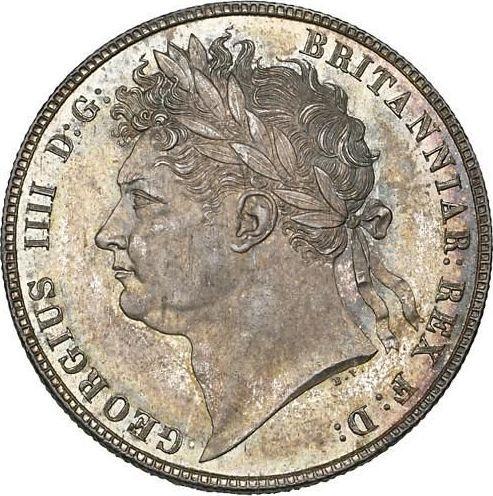 Аверс монеты - 1/2 кроны (Полукрона) 1821 года BP - цена серебряной монеты - Великобритания, Георг IV