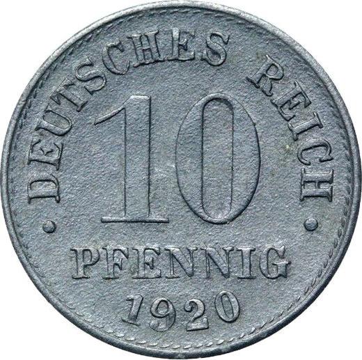 Obverse 10 Pfennig 1920 "Type 1917-1922" -  Coin Value - Germany, German Empire