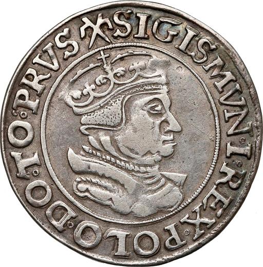 Аверс монеты - Шестак (6 грошей) 1539 года "Гданьск" - цена серебряной монеты - Польша, Сигизмунд I Старый