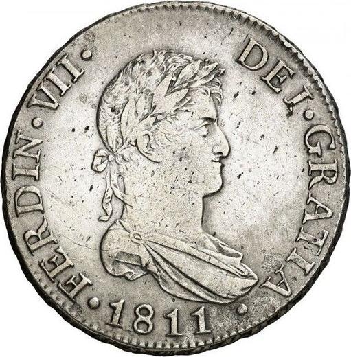 Obverse 8 Reales 1811 c CJ "Type 1809-1830" - Silver Coin Value - Spain, Ferdinand VII
