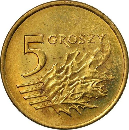 Реверс монеты - 5 грошей 1999 года MW - цена  монеты - Польша, III Республика после деноминации