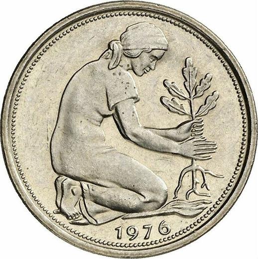 Реверс монеты - 50 пфеннигов 1976 года D - цена  монеты - Германия, ФРГ