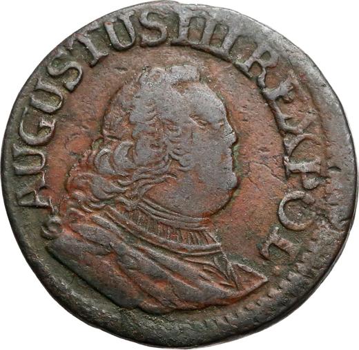 Аверс монеты - 1 грош 1755 года "Коронный" - цена  монеты - Польша, Август III