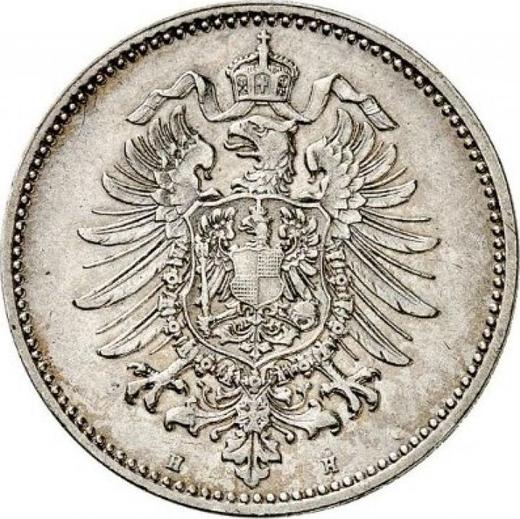 Reverso 1 marco 1880 H "Tipo 1873-1887" - valor de la moneda de plata - Alemania, Imperio alemán