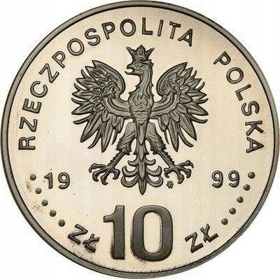 Аверс монеты - 10 злотых 1999 года MW AN "600 лет Краковскому университету" - цена серебряной монеты - Польша, III Республика после деноминации