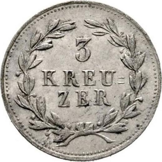 Rewers monety - 3 krajcary 1820 "Typ 1819-1820" - cena srebrnej monety - Badenia, Ludwik I