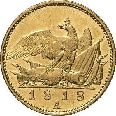 Rewers monety - Friedrichs d'or 1818 A - cena złotej monety - Prusy, Fryderyk Wilhelm III