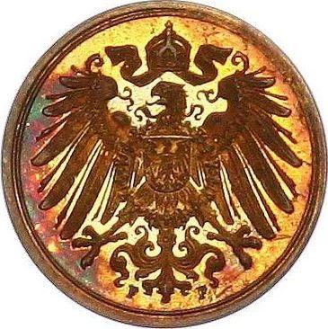 Reverso 1 Pfennig 1907 F "Tipo 1890-1916" - valor de la moneda  - Alemania, Imperio alemán