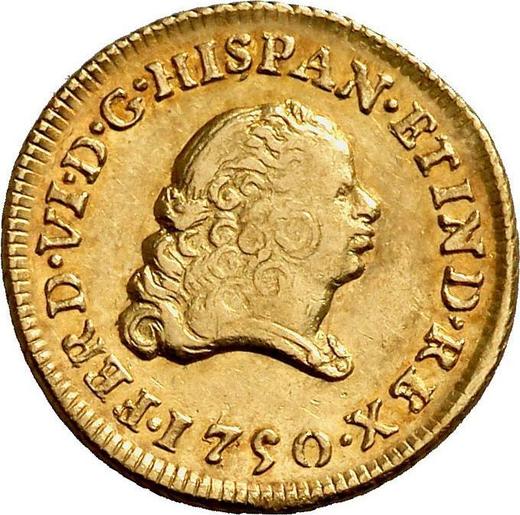 Аверс монеты - 1 эскудо 1750 года Mo MF - цена золотой монеты - Мексика, Фердинанд VI