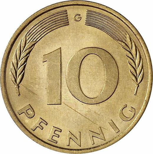 Anverso 10 Pfennige 1978 G - valor de la moneda  - Alemania, RFA