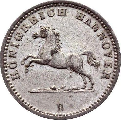 Awers monety - Grosz 1862 B - cena srebrnej monety - Hanower, Jerzy V