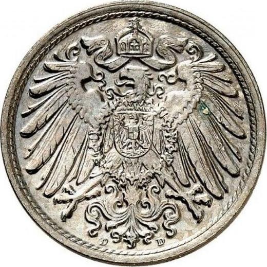 Реверс монеты - 10 пфеннигов 1899 года D "Тип 1890-1916" - цена  монеты - Германия, Германская Империя