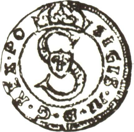 Аверс монеты - Шеляг 1590 года "Литва" - цена серебряной монеты - Польша, Сигизмунд III Ваза
