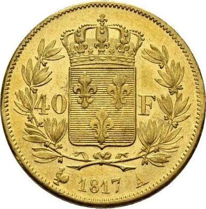 Reverse 40 Francs 1817 A "Type 1816-1824" Paris - France, Louis XVIII