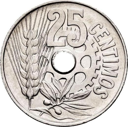 Reverso 25 Céntimos 1934 - valor de la moneda  - España, II República
