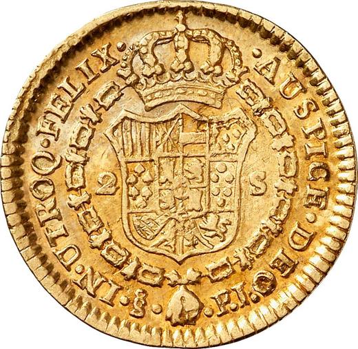 Reverso 2 escudos 1814 So FJ - valor de la moneda de oro - Chile, Fernando VII