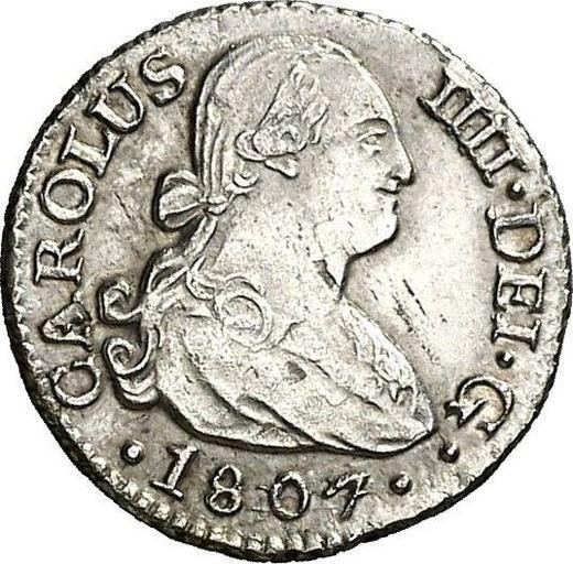 Obverse 1/2 Real 1807 S CN - Silver Coin Value - Spain, Charles IV