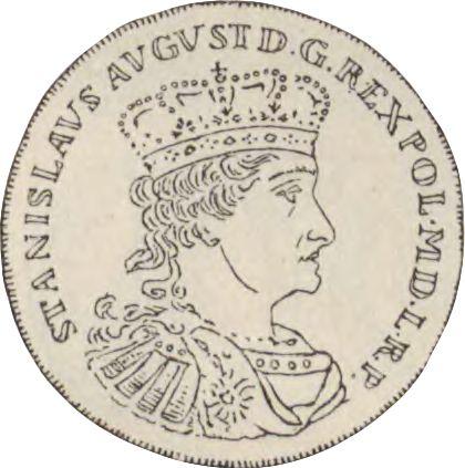 Аверс монеты - Пробная Двузлотовка (60 грошей) 1767 года FLS "Гданьская" Олово - цена  монеты - Польша, Станислав II Август