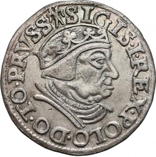Anverso Trojak (3 groszy) 1538 "Gdańsk" - valor de la moneda de plata - Polonia, Segismundo I