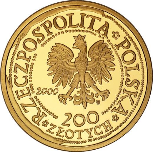 Аверс монеты - 200 злотых 2000 года MW NR "1000 лет Вроцлаву" - цена золотой монеты - Польша, III Республика после деноминации