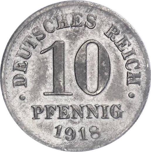 Anverso 10 Pfennige 1918 D "Tipo 1916-1922" - valor de la moneda  - Alemania, Imperio alemán