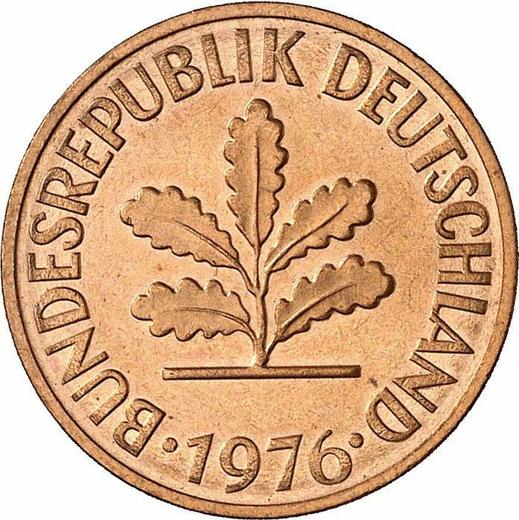 Реверс монеты - 2 пфеннига 1976 года D - цена  монеты - Германия, ФРГ
