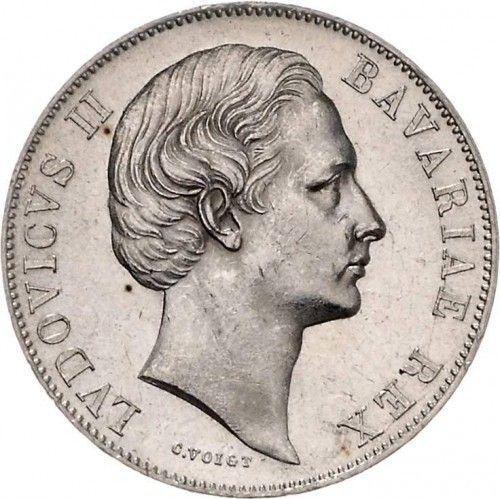 Anverso Tálero 1871 "Madonna" - valor de la moneda de plata - Baviera, Luis II