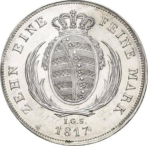 Реверс монеты - Талер 1817 года I.G.S. "Тип 1817-1821" - цена серебряной монеты - Саксония-Альбертина, Фридрих Август I