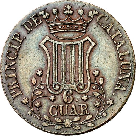 Reverso 6 cuartos 1846 "Cataluña" - valor de la moneda  - España, Isabel II