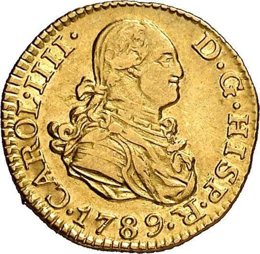 Awers monety - 1/2 escudo 1789 M MF "Typ 1788-1796" - cena złotej monety - Hiszpania, Karol IV