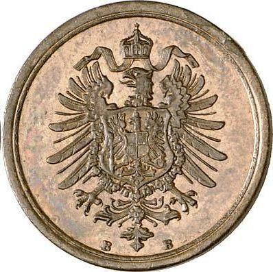 Reverso 1 Pfennig 1873 B "Tipo 1873-1889" - valor de la moneda  - Alemania, Imperio alemán