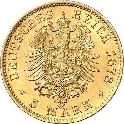 Revers 5 Mark 1878 A "Preussen" - Goldmünze Wert - Deutschland, Deutsches Kaiserreich