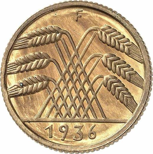 Реверс монеты - 10 рейхспфеннигов 1936 года F - цена  монеты - Германия, Bеймарская республика