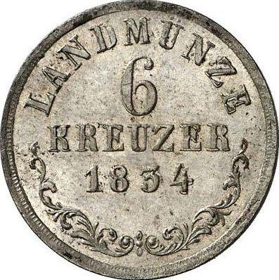Reverso 6 Kreuzers 1834 L - valor de la moneda de plata - Sajonia-Meiningen, Bernardo II