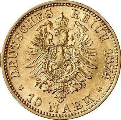 Reverso 10 marcos 1874 C "Prusia" - valor de la moneda de oro - Alemania, Imperio alemán