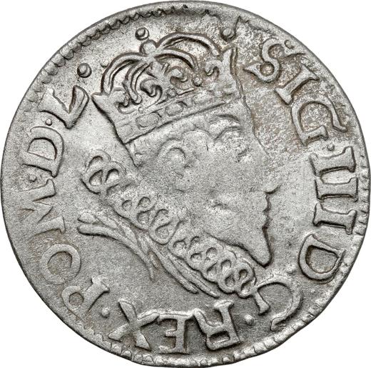 Аверс монеты - 1 грош 1607 года "Литва" Богория без щита - цена серебряной монеты - Польша, Сигизмунд III Ваза