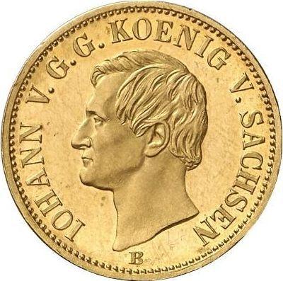 Аверс монеты - 1 крона 1860 года B - цена золотой монеты - Саксония-Альбертина, Иоганн