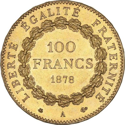 Реверс монеты - 100 франков 1878 года A "Тип 1878-1914" Париж - цена золотой монеты - Франция, Третья республика