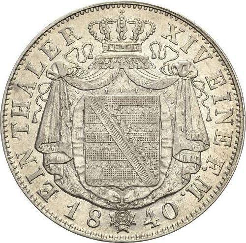 Reverso Tálero 1840 G - valor de la moneda de plata - Sajonia, Federico Augusto II
