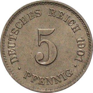 Аверс монеты - 5 пфеннигов 1918 года G "Тип 1915-1922" - цена  монеты - Германия, Германская Империя