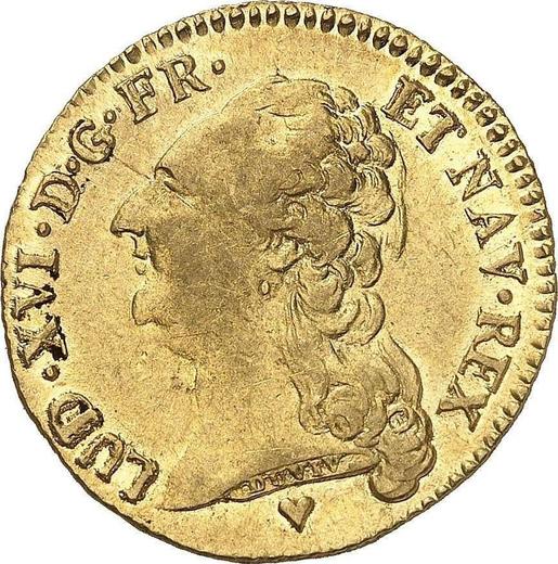 Аверс монеты - Луидор 1786 года BB Страсбург - цена золотой монеты - Франция, Людовик XVI